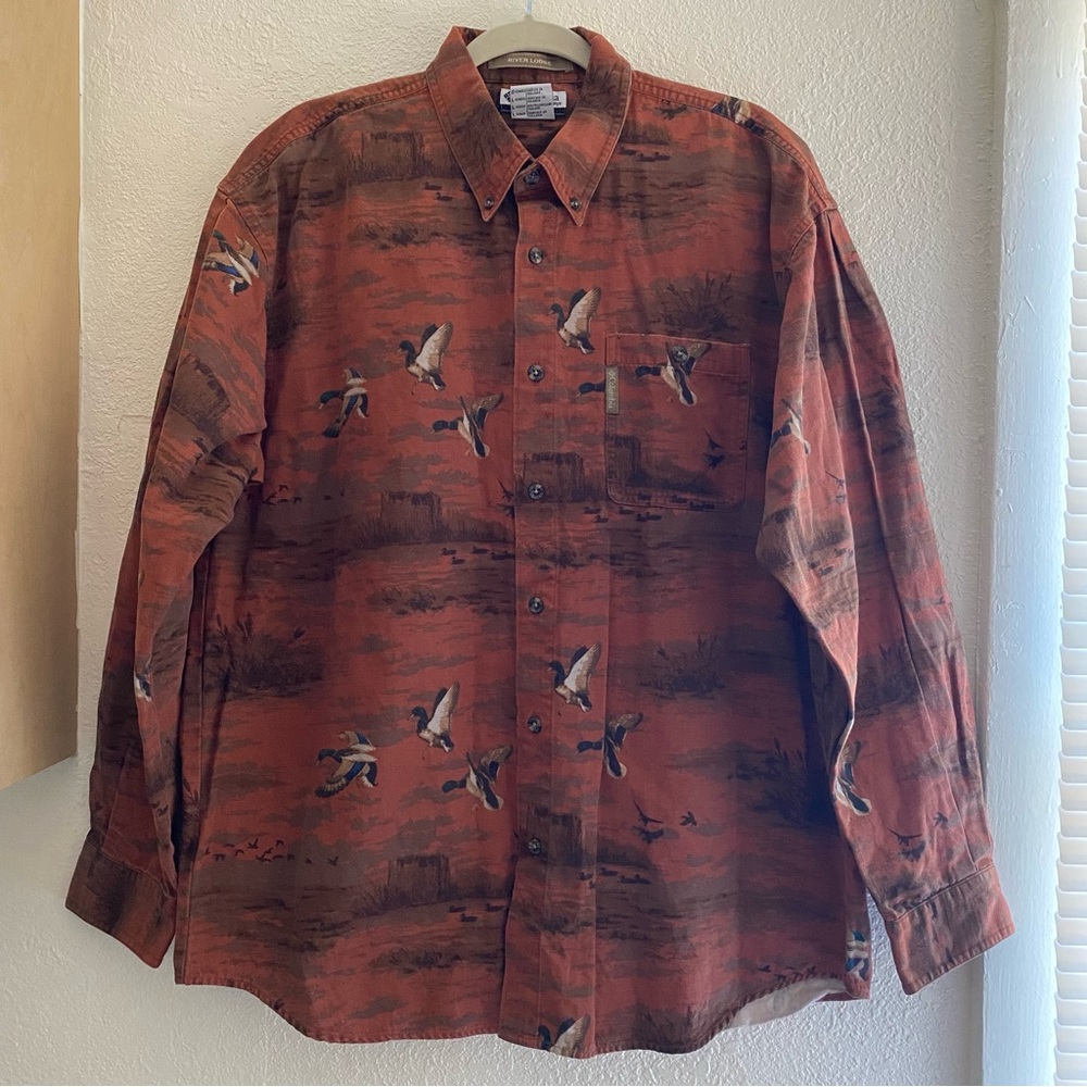Columbia Sportswear Rust Orange Button-Up Shirt